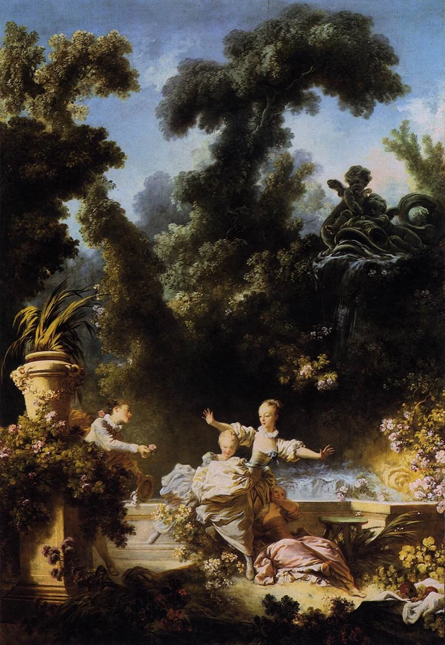  84-Jean-Honoré Fragonard-Il progresso dell'amore, L'inseguimento - Frick Collection, New York 